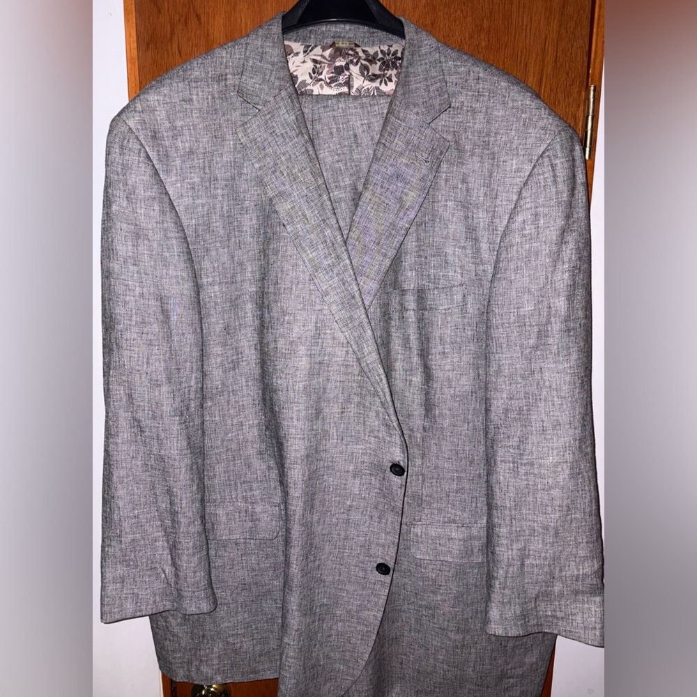Mens Oak Hill Gray 2pc Suit Sz.58L